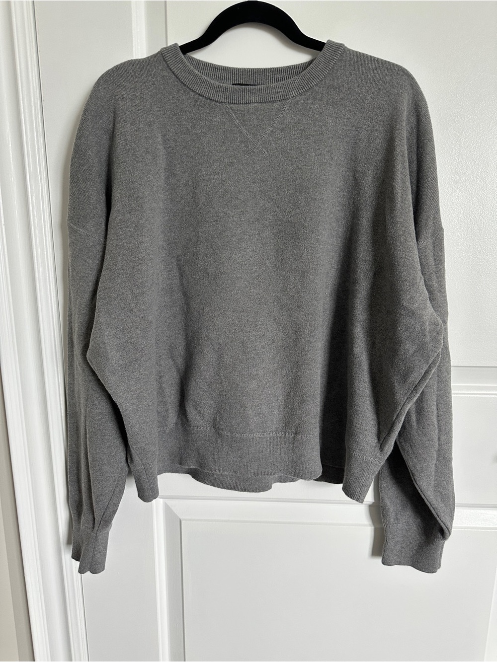 UNIQLO :C Smooth Cotton Relaxed Sweater Crew-Neck Grey